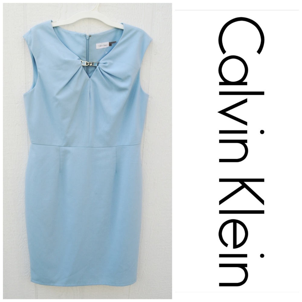 Calvin Klein Tiffany blue cap sleeve dresa